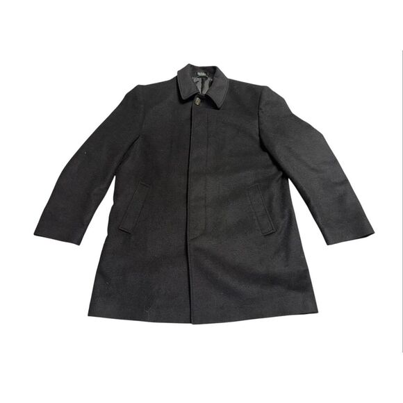 LAUREN RALPH LAUREN Jake black Hidden Button Wool Blend Overcoat jacket size 46L - Picture 3 of 8